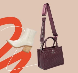 Botas para mujer y bolsa Steve Madden. Estrénalos en tu Fashion Market más cercana.